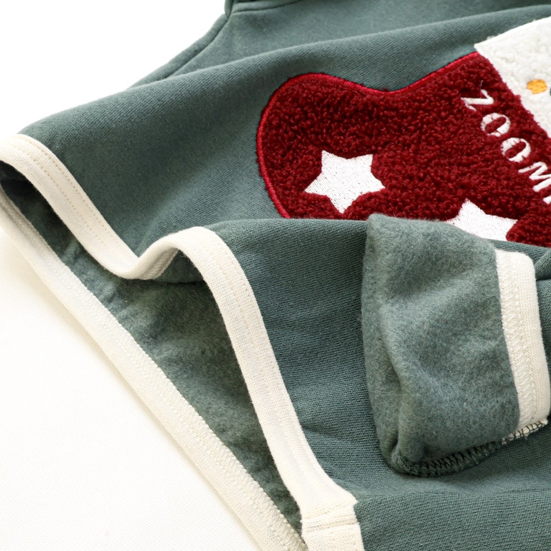 キッズ トレーナー 長袖 裏起毛 ベビー スウェット ボア アップリケ クリスマス プレゼント Xmas ギフト トップス アニマル 動物 くま パンダ 男の子 女の子 【ZOOMIC ズーミック】 パイル 肩ボタン 暖かい かわいい 可愛い キャラクター クマ 80 90 95 100 110 120 130