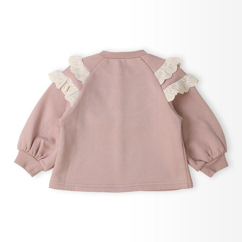 2段レースフリル裏起毛トレーナー【Uzulandウズランド】