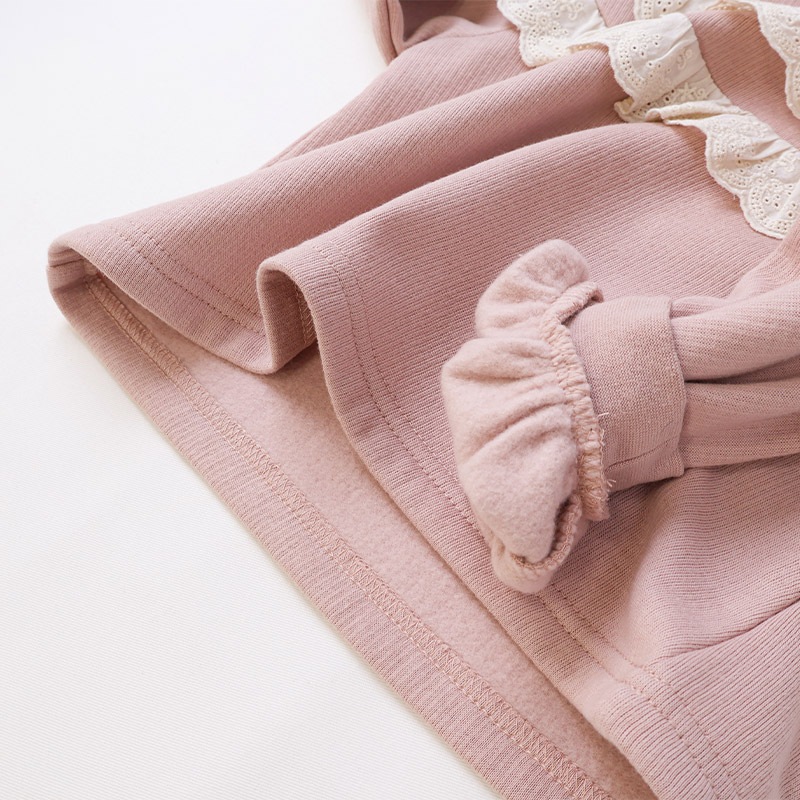 2段レースフリル裏起毛トレーナー【Uzulandウズランド】