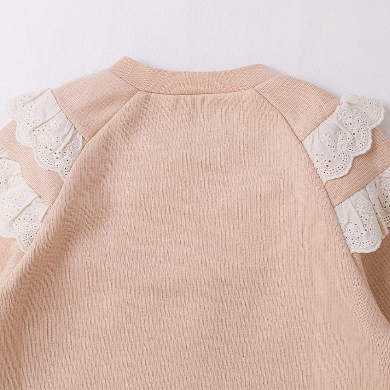 2段レースフリル裏起毛トレーナー【Uzulandウズランド】