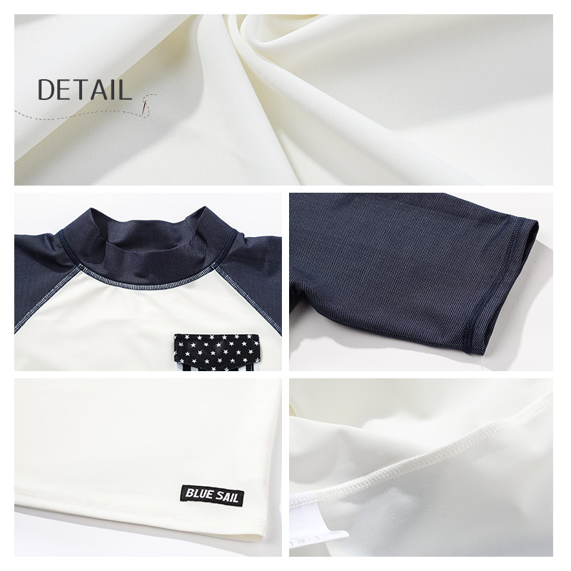 ラッシュガード キッズ 男の子 子供 水着 男の子 半袖 ラッシュガード 星条旗 ポケット UV加工 UPF50＋ ( 140-160cm ) キッズ スイムウェア UVカット ジュニア プール 海水浴 夏 140cm 150cm 160cm 