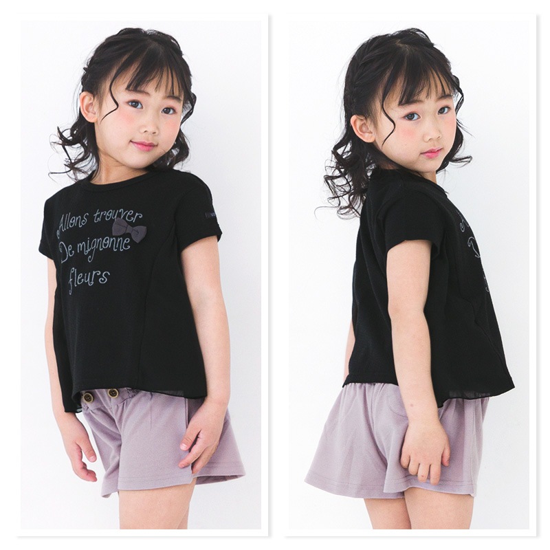 子供服 ボトムス ウズランド ボタン 切替 ミニ裏毛 ショートパンツ(80-130cm)【Uzuland】 子供服 キッズ ベビー 二次加工 切替 ズボン パンツ 夏服 花 フラワー 女の子 80cm 90cm 95cm 100cm 110cm 120cm 130cmポイント消化