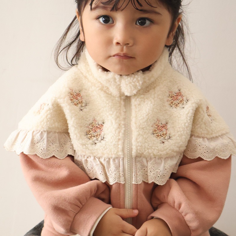 花刺繍ボアフリース切替ジャケット【Uzulandウズランド】