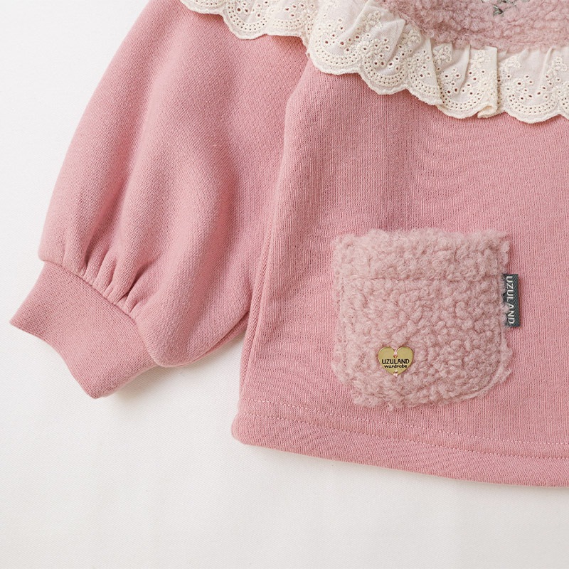 花刺繍ボアフリース切替ジャケット【Uzulandウズランド】