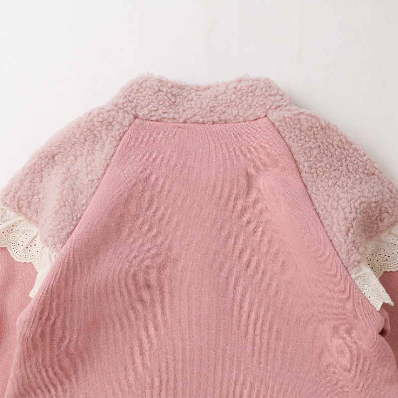 花刺繍ボアフリース切替ジャケット【Uzulandウズランド】