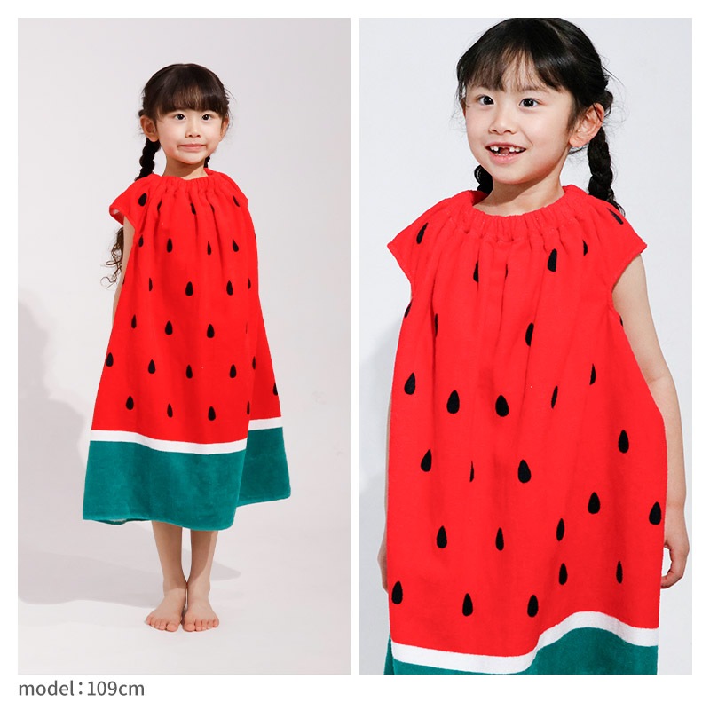 腕が出せて動きやすい！2WAY フルーツラップタオル70cm×120cm