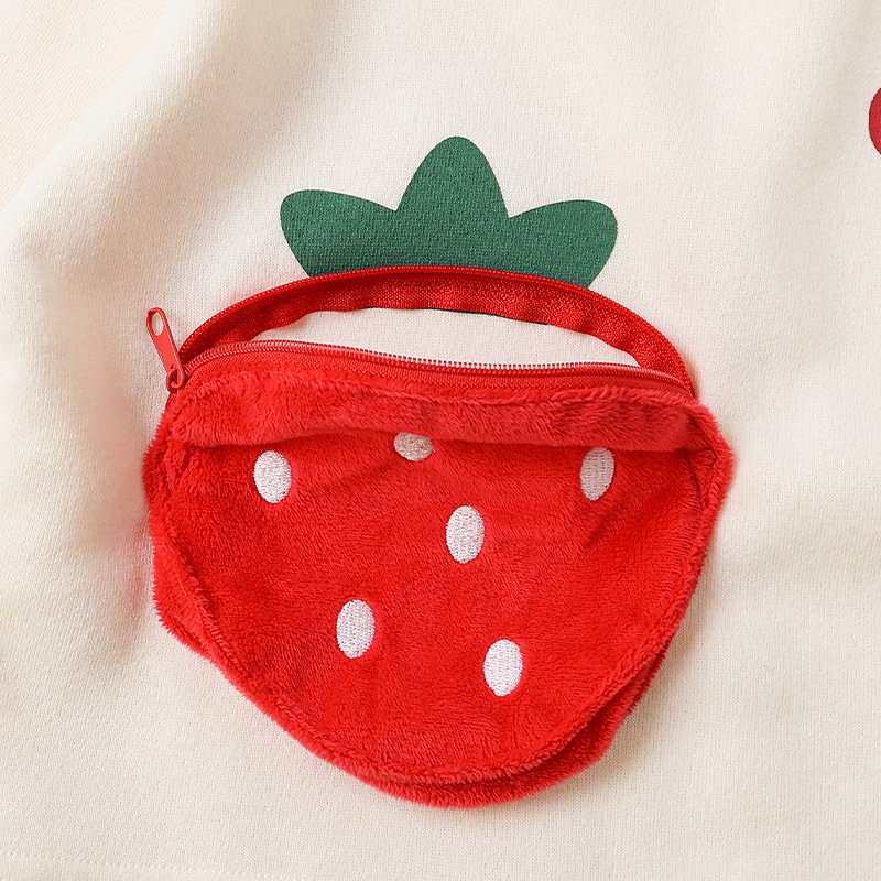 キッズ スウェットトレーナー 長袖 裏起毛 起毛あり フルーツ 立体ポケット ベビー トップス 男の子 女の子【フルーツ天国】 苺 いちご イチゴ バナナ くだもの 果物 可愛い かわいい お揃い ペア カットソー 起毛トリコット 暖かい 防寒 80 90 95 100 110 120 130