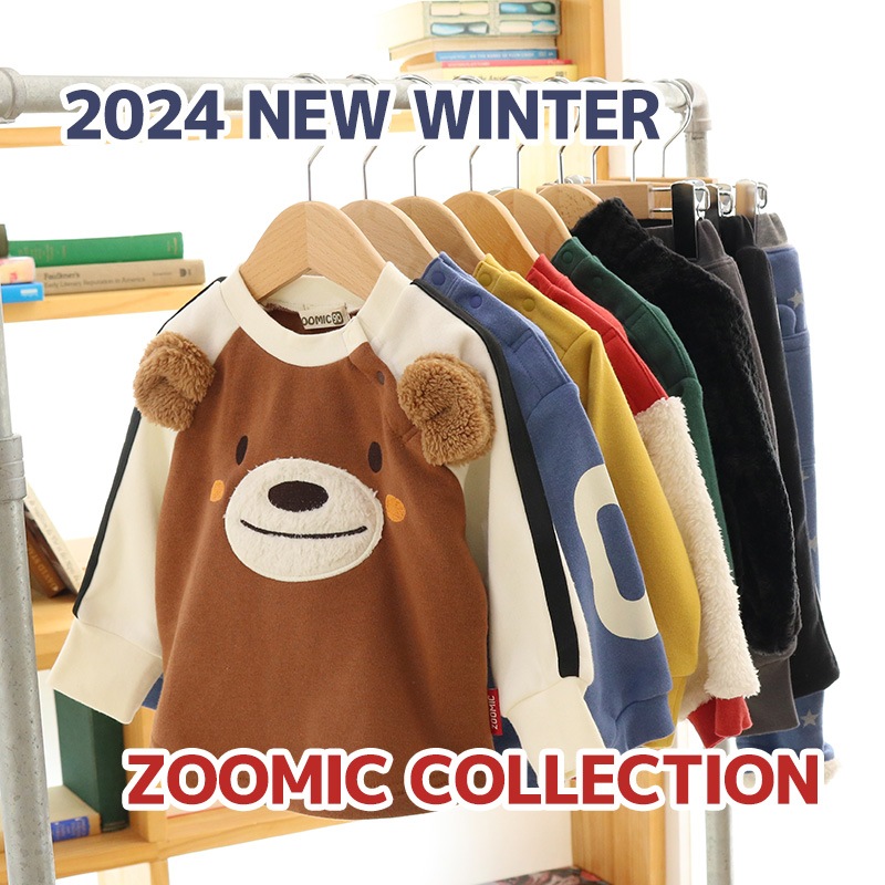 キッズ トレーナー 裏起毛 起毛あり 長袖 スウェット スタジャン プリント 切替 袖リブ アニマル 動物 くま パンダ 男の子 女の子 ( 80-130cm )【 ZOOMIC ズーミック 】 ベビー トップス カットソー パイル 肩ボタン キャラクター 80cm 90cm 95cm 100cm 110cm 120cm 130cm