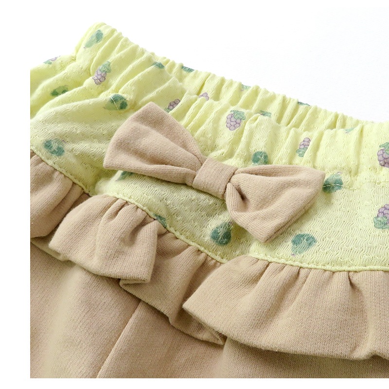 子供服 ボトムス ウズランド 夏 デザイン フルーツ 切替 ショートパンツ(80-130cm)【Uzuland】 子供服 キッズ ベビー 二次加工 切替 ズボン パンツ 夏服 花 フラワー 女の子 ガーリー おしゃれ 可愛い 80cm 90cm 95cm 100cm 110cm 120cm 130cm