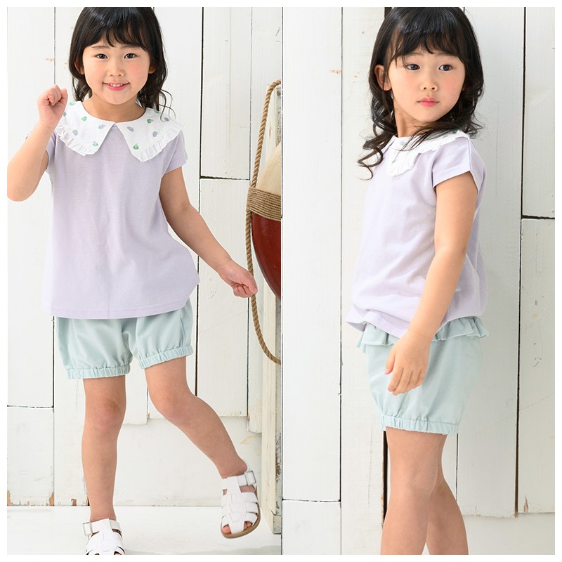 子供服 ボトムス ウズランド 夏 デザイン フルーツ 切替 ショートパンツ(80-130cm)【Uzuland】 子供服 キッズ ベビー 二次加工 切替 ズボン パンツ 夏服 花 フラワー 女の子 ガーリー おしゃれ 可愛い 80cm 90cm 95cm 100cm 110cm 120cm 130cm