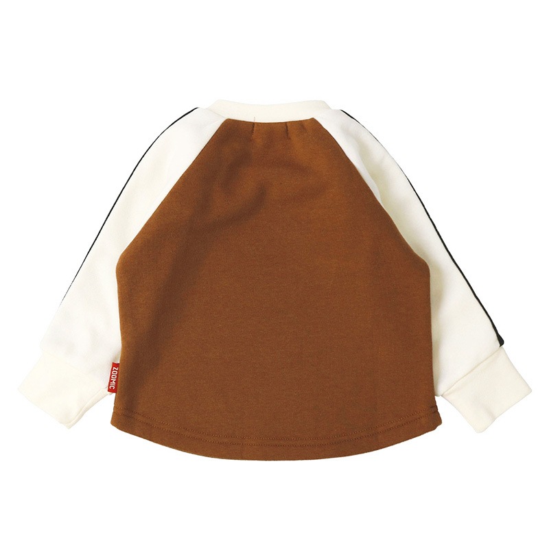 キッズ トレーナー 耳付き 裏起毛 起毛あり 長袖 スウェット プリント 切替 袖リブ アニマル 動物 くま クマ パンダ 男の子 女の子 ( 80-130cm )【 ZOOMIC ズーミック 】 ベビー トップス カットソー パイル 肩ボタン キャラクター 80cm 90cm 95cm 100cm 110cm 120cm 130cm