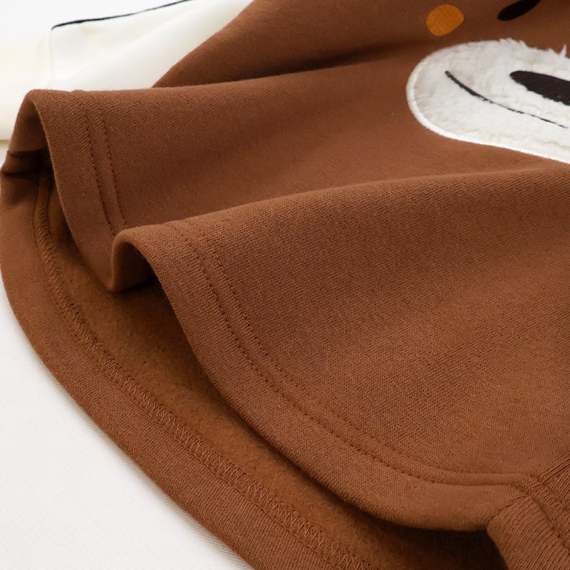 キッズ トレーナー 耳付き 裏起毛 起毛あり 長袖 スウェット プリント 切替 袖リブ アニマル 動物 くま クマ パンダ 男の子 女の子 ( 80-130cm )【 ZOOMIC ズーミック 】 ベビー トップス カットソー パイル 肩ボタン キャラクター 80cm 90cm 95cm 100cm 110cm 120cm 130cm