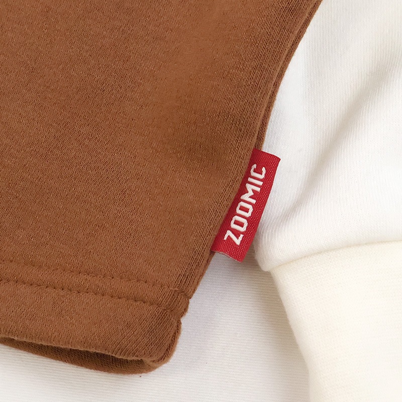 キッズ トレーナー 耳付き 裏起毛 起毛あり 長袖 スウェット プリント 切替 袖リブ アニマル 動物 くま クマ パンダ 男の子 女の子 ( 80-130cm )【 ZOOMIC ズーミック 】 ベビー トップス カットソー パイル 肩ボタン キャラクター 80cm 90cm 95cm 100cm 110cm 120cm 130cm