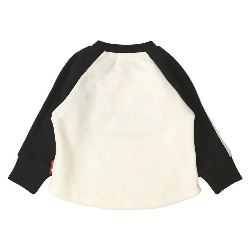 キッズ トレーナー 耳付き 裏起毛 起毛あり 長袖 スウェット プリント 切替 袖リブ アニマル 動物 くま クマ パンダ 男の子 女の子 ( 80-130cm )【 ZOOMIC ズーミック 】 ベビー トップス カットソー パイル 肩ボタン キャラクター 80cm 90cm 95cm 100cm 110cm 120cm 130cm