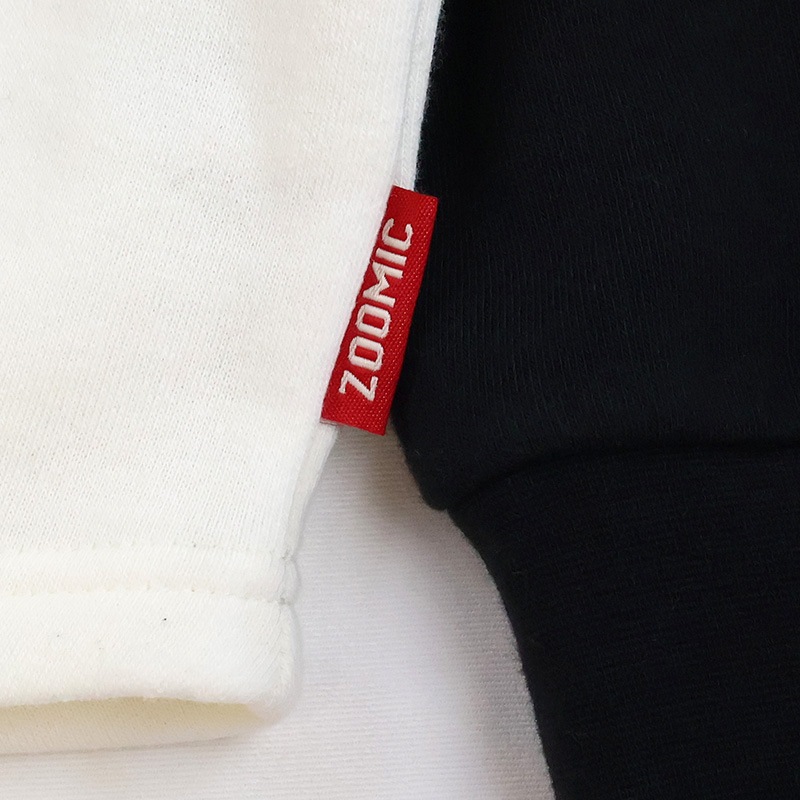 キッズ トレーナー 耳付き 裏起毛 起毛あり 長袖 スウェット プリント 切替 袖リブ アニマル 動物 くま クマ パンダ 男の子 女の子 ( 80-130cm )【 ZOOMIC ズーミック 】 ベビー トップス カットソー パイル 肩ボタン キャラクター 80cm 90cm 95cm 100cm 110cm 120cm 130cm