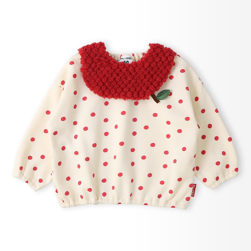 キッズ スウェットトレーナー 長袖 裏起毛 起毛あり フルーツ 襟付き 総柄 ベビー トップス 男の子 女の子【フルーツ天国】 林檎 リンゴ りんご メロン くだもの 果物 かわいい お揃い ペア カットソー 起毛トリコット フリース 暖かい 防寒 80 90 95 100 110 120 130