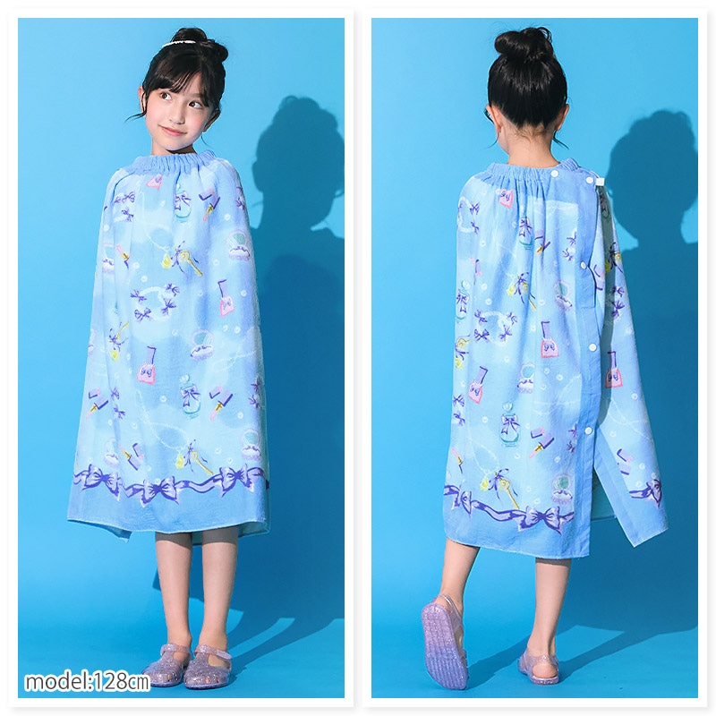 【 送料無料 】 ラップタオル 女の子 80cm 綿100％ ネームタグ付 巻きタオル まきタオル 水着用品 プールタオル ユニコーン ドルフィン イルカ ハート レモン アニマル フルーツ スイカ キッズ 子供 着替え お風呂 スイミング 海水浴 夏 水遊び お名前タグ 可愛い