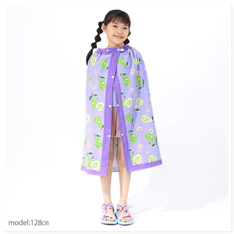 【 送料無料 】 ラップタオル 女の子 80cm 綿100％ ネームタグ付 巻きタオル まきタオル 水着用品 プールタオル ユニコーン ドルフィン イルカ ハート レモン アニマル フルーツ スイカ キッズ 子供 着替え お風呂 スイミング 海水浴 夏 水遊び お名前タグ 可愛い