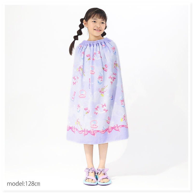 【 送料無料 】 ラップタオル 女の子 80cm 綿100％ ネームタグ付 巻きタオル まきタオル 水着用品 プールタオル ユニコーン ドルフィン イルカ ハート レモン アニマル フルーツ スイカ キッズ 子供 着替え お風呂 スイミング 海水浴 夏 水遊び お名前タグ 可愛い