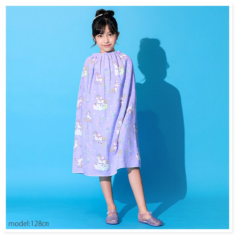 【 送料無料 】 ラップタオル 女の子 80cm 綿100％ ネームタグ付 巻きタオル まきタオル 水着用品 プールタオル ユニコーン ドルフィン イルカ ハート レモン アニマル フルーツ スイカ キッズ 子供 着替え お風呂 スイミング 海水浴 夏 水遊び お名前タグ 可愛い