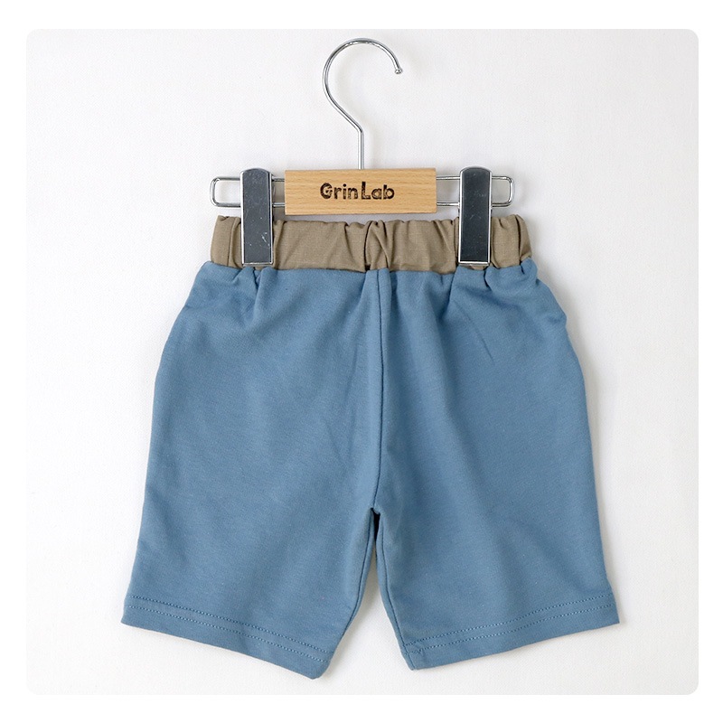 キッズ ボトムス 男の子 ハーフパンツ ミニ裏毛 ポケット ( 80-130cm ) 【 GrinLab グリンラボ 】 5分丈 半ズボン 子供服 ズボン ベビー服 シンプル ワンポイント カジュアル 80cm 90cm 95cm 100cm 110cm 120cm 130cm