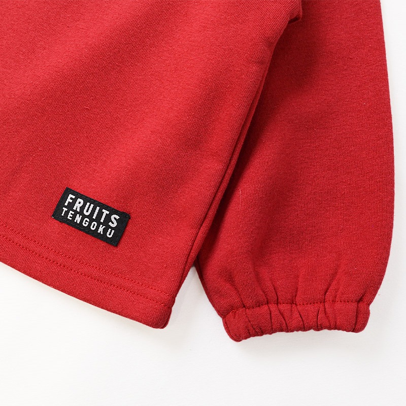 キッズ スウェットトレーナー 長袖 裏起毛 起毛あり フルーツ 襟付き 総柄 ベビー トップス 女の子 ガールズ【フルーツ天国】 林檎 リンゴ りんご 苺 いちご イチゴ くだもの 果物 可愛い かわいい お揃い ペア カットソー 起毛トリコット 暖かい 80 90 95 100 110 120 130