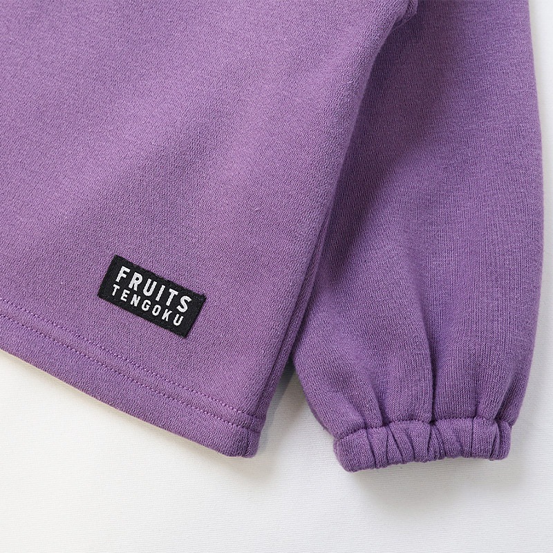 キッズ スウェットトレーナー 長袖 裏起毛 起毛あり フルーツ 襟付き 総柄 ベビー トップス 女の子 ガールズ【フルーツ天国】 林檎 リンゴ りんご 苺 いちご イチゴ くだもの 果物 可愛い かわいい お揃い ペア カットソー 起毛トリコット 暖かい 80 90 95 100 110 120 130