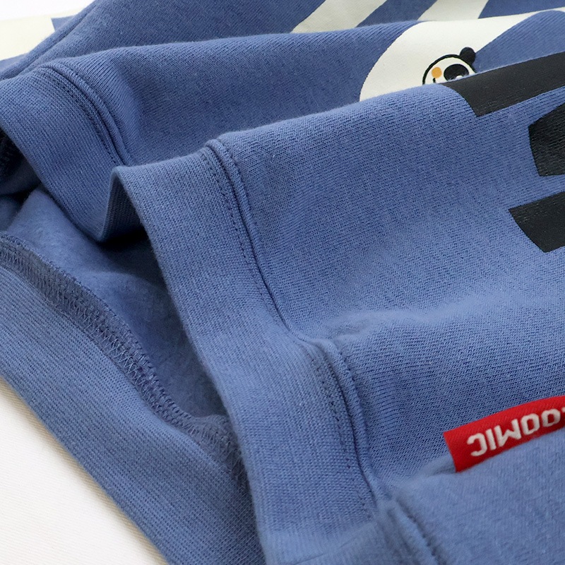 キッズ プリント トレーナー 裏起毛 起毛あり 長袖 スウェット ロゴ ビッグ 袖リブ アニマル 動物 くま パンダ 男の子 女の子 ( 80-130cm )【 ZOOMIC ズーミック 】 ベビー トップス カットソー パイル 丸首 肩ボタン キャラクター 80cm 90cm 95cm 100cm 110cm 120cm 130cm