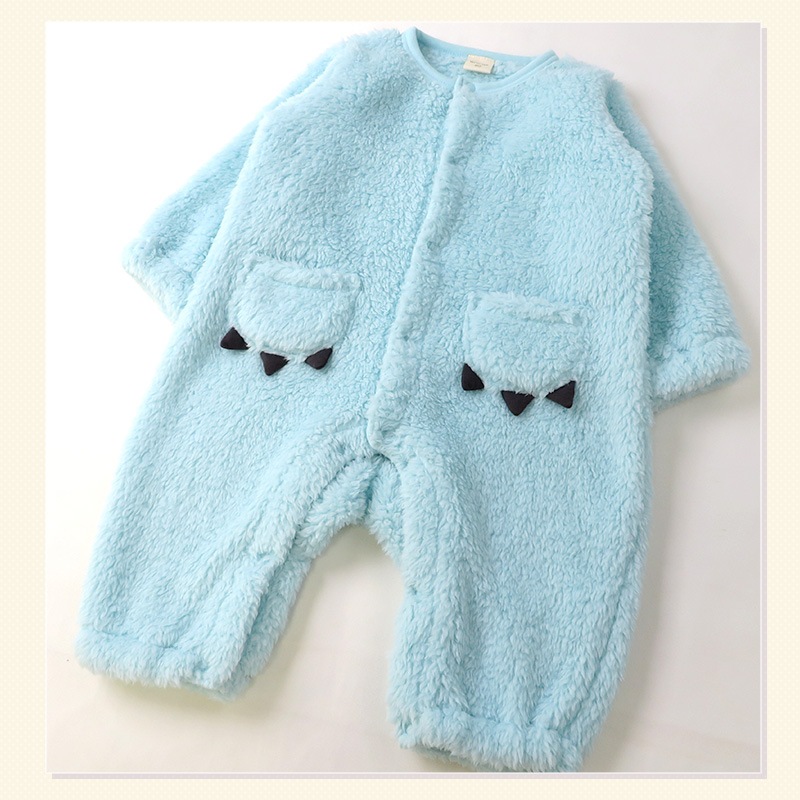 ベビー服 ロンパース 長袖 男の子 マイクロファイバーフリース カバーオール 恐竜 ダイナソー 前開き おくるみ ( 70-80cm ) 【 GrinLab グリンラボ 】 冬 ふわふわ ボアフリース フィットオール 着ぐるみ 女の子 ベビーウェア 70cm 80cm