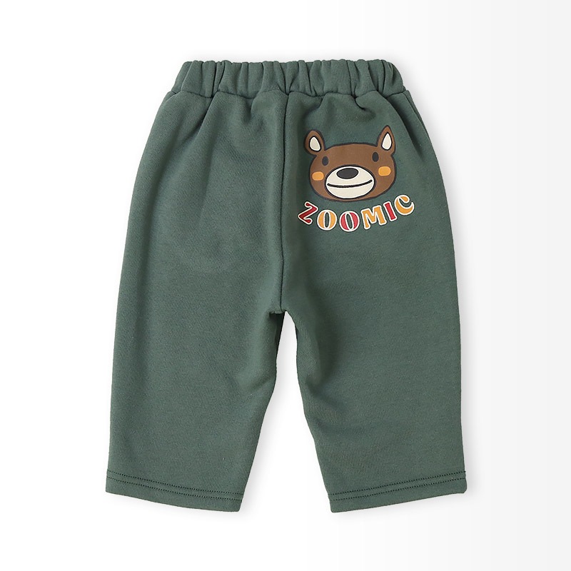 キッズ 10分丈パンツ スウェットパンツ 裏起毛 ポケット チェックボア クリスマスカラー 男の子 女の子 アニマル 動物 くま パンダ 【ZOOMIC ズーミック】 ベビー ストレッチ ズボン ボトムス 伸縮 ウエストゴム キャラ 80 90 95 100 110 120 130 ギフト プレゼント