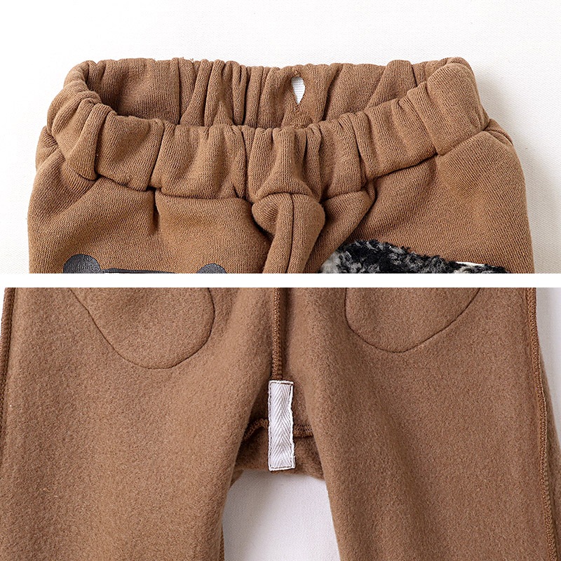 キッズ 10分丈パンツ スウェットパンツ 裏起毛 ポケット チェックボア クリスマスカラー 男の子 女の子 アニマル 動物 くま パンダ 【ZOOMIC ズーミック】 ベビー ストレッチ ズボン ボトムス 伸縮 ウエストゴム キャラ 80 90 95 100 110 120 130 ギフト プレゼント