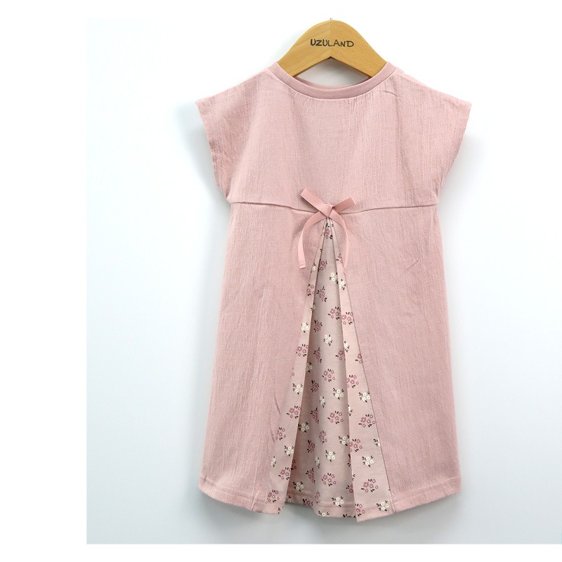子供服 ワンピース ウズランド 夏 デザイン 切替 ワンピース(80-130cm)【Uzuland】 子供服 キッズ ベビー 二次加工 切替 ズボン パンツ 夏服 花 フラワー 女の子 ガーリー おしゃれ 可愛い 80cm 90cm 95cm 100cm 110cm 120cm 130cmポイント消化
