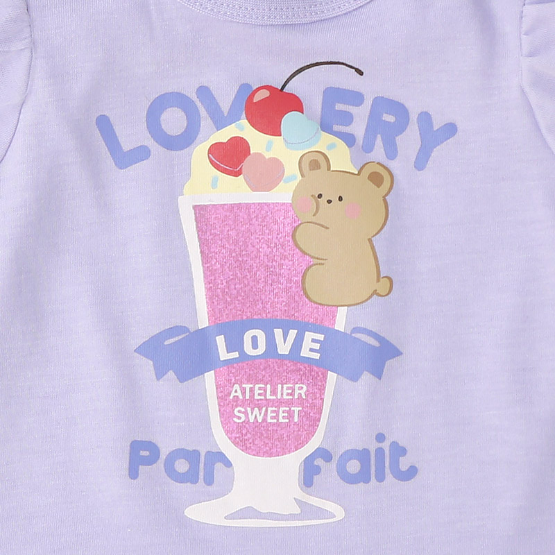 キラキラパフェデザイン半袖Tシャツ【GrinLab グリンラボ】｜80-130cm