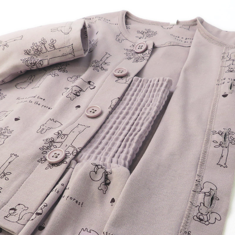 キッズ パジャマ 長袖 女の子 腹巻付き ルームウェア 前開き スムース 総柄 花 動物 プリント (80-130cm)  子供パジャマ 長袖パジャマ 子供 上下セット ベビー 動物 アニマル 猫 ねこ くま クマ フラワー 春 秋 冬 80cm 90cm 95cm 100cm 110cm 120cm 130cm