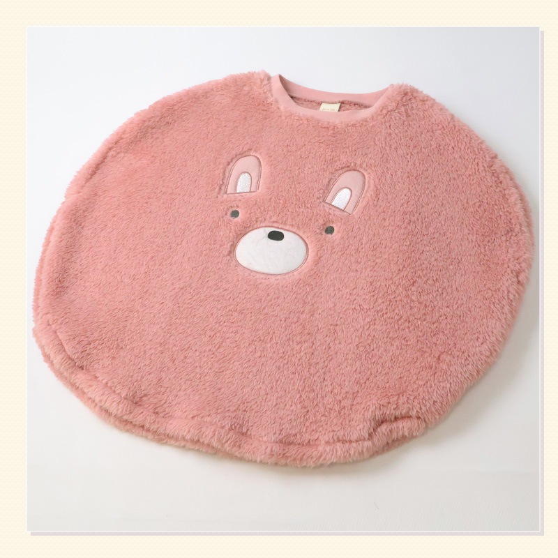 スリーパー キッズ フリース 丸型 ふわふわ かぶり マイクロフリース ベスト 男の子 女の子 あったか おくるみ ( 110-130cm )【 GrinLab グリンラボ 】 恐竜 ダイナソー 犬 いぬ うさぎ ウサギ 兎 柴犬 動物 アニマル ボア 保温 秋 冬 ルームウェア パジャマ 寝巻 寝間着