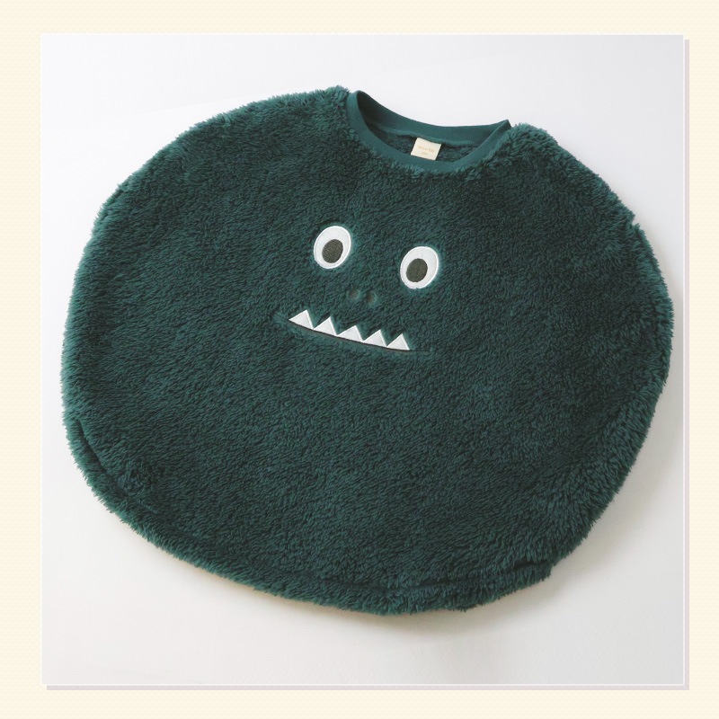 スリーパー キッズ フリース 丸型 ふわふわ かぶり マイクロフリース ベスト 男の子 女の子 あったか おくるみ ( 110-130cm )【 GrinLab グリンラボ 】 恐竜 ダイナソー 犬 いぬ うさぎ ウサギ 兎 柴犬 動物 アニマル ボア 保温 秋 冬 ルームウェア パジャマ 寝巻 寝間着