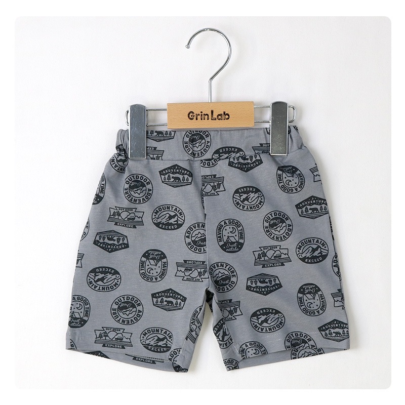 キッズ ボトムス 男の子 ハーフパンツ 総柄 ポケット ( 80-130cm ) 【 GrinLab グリンラボ 】 半ズボン 子供服 ズボン ベビー服 80cm 90cm 95cm 100cm 110cm 120cm 130cm