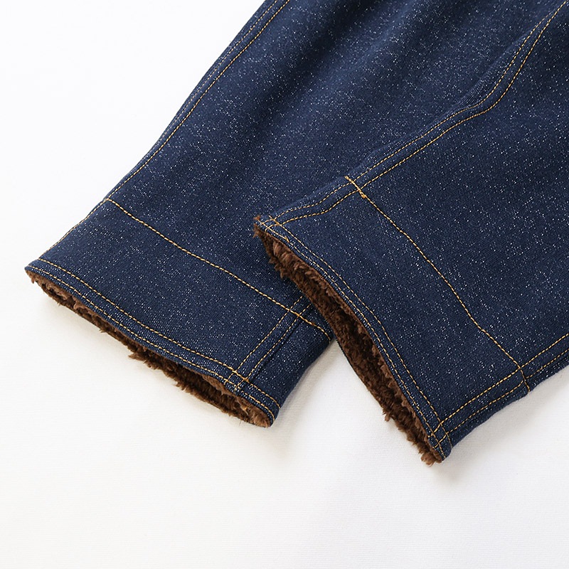 キッズ 10分丈パンツ ニットデニム 裏起毛 フルーツ 裾ボア切替 男の子 女の子 【フルーツ天国】 ベビー ストレッチ ズボン ボトムス ポケット付き 林檎 りんご リンゴ くだもの 果物 裾折り返し 伸縮 ウエストゴム マイクロファイバー フリース 80 90 95 100 110 120 130