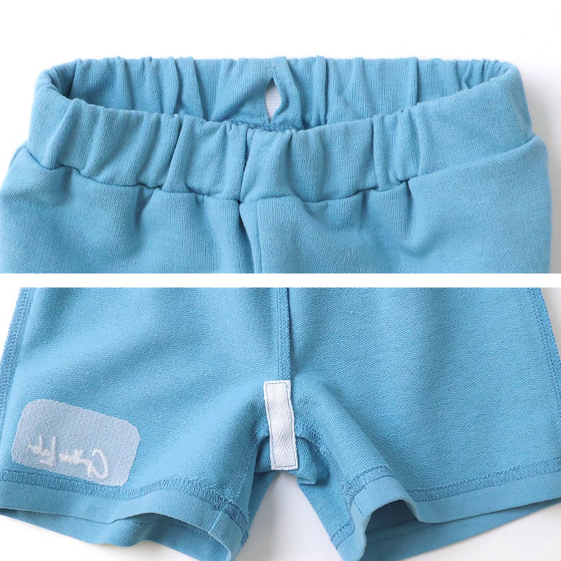 キッズ 5分丈パンツ ハーフパンツ 女の子 イージーパンツ 【GrinLab グリンラボ】 ベビー ストレッチ ズボン ボトムス 短パン 涼しい ミニ裏毛 ハート型 ポケット かわいい 可愛い ブルー ラベンダー 伸縮 ウエストゴム 女児 80 90 95 100 110 120 130