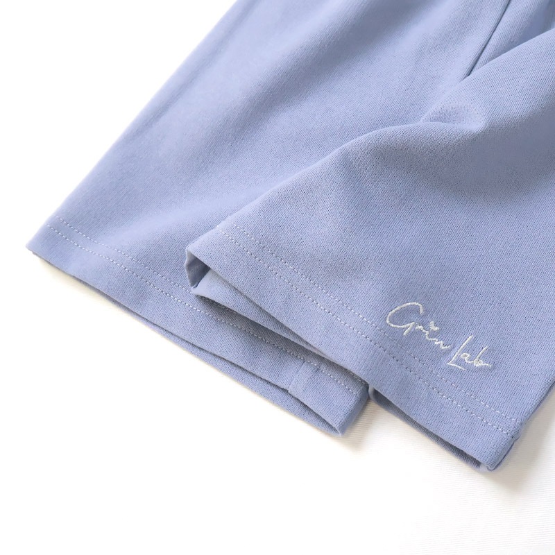 キッズ 5分丈パンツ ハーフパンツ 女の子 イージーパンツ 【GrinLab グリンラボ】 ベビー ストレッチ ズボン ボトムス 短パン 涼しい ミニ裏毛 ハート型 ポケット かわいい 可愛い ブルー ラベンダー 伸縮 ウエストゴム 女児 80 90 95 100 110 120 130