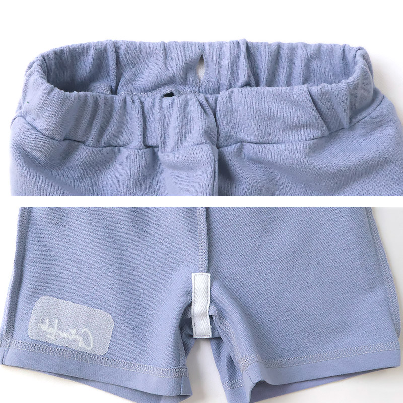 キッズ 5分丈パンツ ハーフパンツ 女の子 イージーパンツ 【GrinLab グリンラボ】 ベビー ストレッチ ズボン ボトムス 短パン 涼しい ミニ裏毛 ハート型 ポケット かわいい 可愛い ブルー ラベンダー 伸縮 ウエストゴム 女児 80 90 95 100 110 120 130