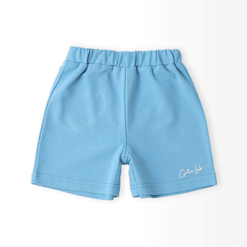 キッズ 5分丈パンツ ハーフパンツ 女の子 イージーパンツ 【GrinLab グリンラボ】 ベビー ストレッチ ズボン ボトムス 短パン 涼しい ミニ裏毛 ハート型 ポケット かわいい 可愛い ブルー ラベンダー 伸縮 ウエストゴム 女児 80 90 95 100 110 120 130