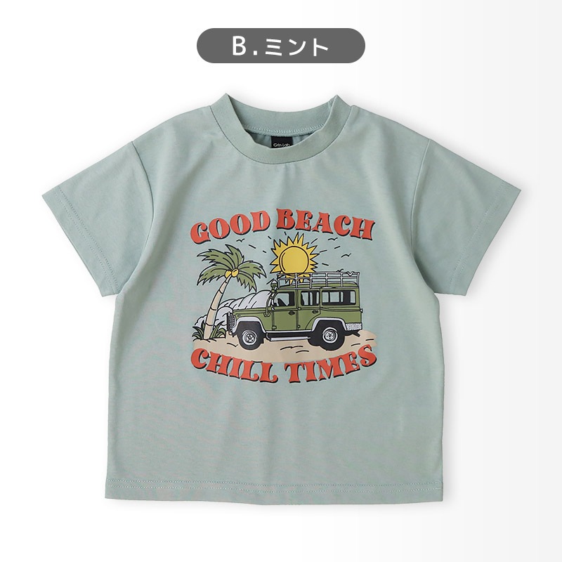 キッズ Tシャツ 半袖 男の子 プリント 半袖 Ｔシャツ 【GrinLab グリンラボ】 ベビー トップス カットソー ティーシャツ 天竺 デザイン 涼しい プチプラ 自動車 パトカー 車 くるま 恐竜 ダイナソー 動物 アニマル ロゴ 小学生 幼稚園 保育園 通園 通学 90 100 110 120