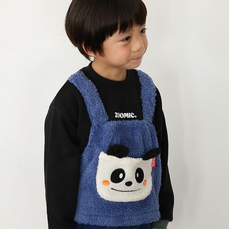 アニマルポケット付きオーバーオール風トレーナー【ZOOMICズーミック】