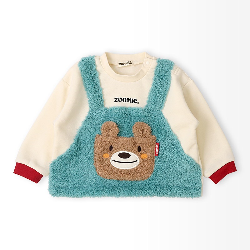 アニマルポケット付きオーバーオール風トレーナー【ZOOMICズーミック】