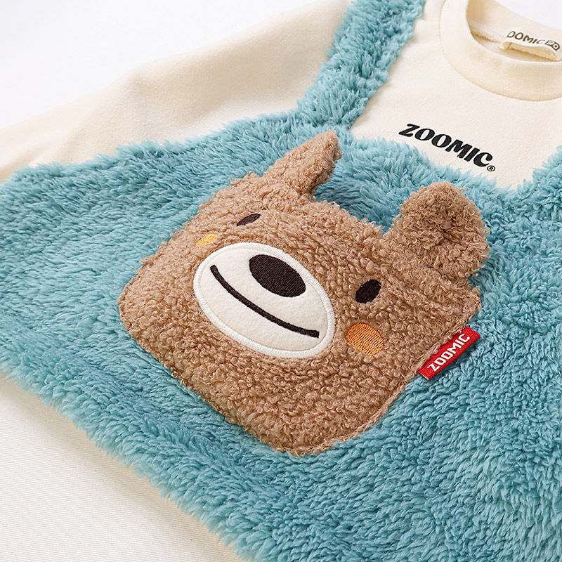 アニマルポケット付きオーバーオール風トレーナー【ZOOMICズーミック】