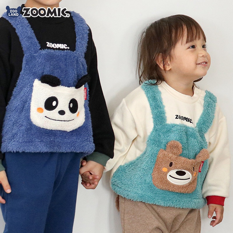 アニマルポケット付きオーバーオール風トレーナー【ZOOMICズーミック】