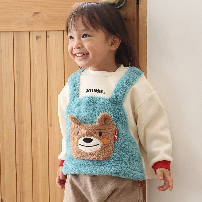 アニマルポケット付きオーバーオール風トレーナー【ZOOMICズーミック】