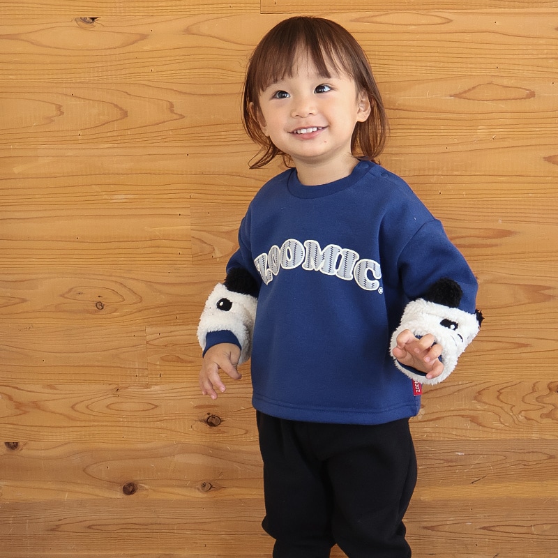 袖アニマル発砲ロゴプリントトレーナー【ZOOMICズーミック】