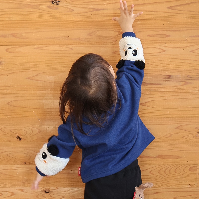 袖アニマル発砲ロゴプリントトレーナー【ZOOMICズーミック】